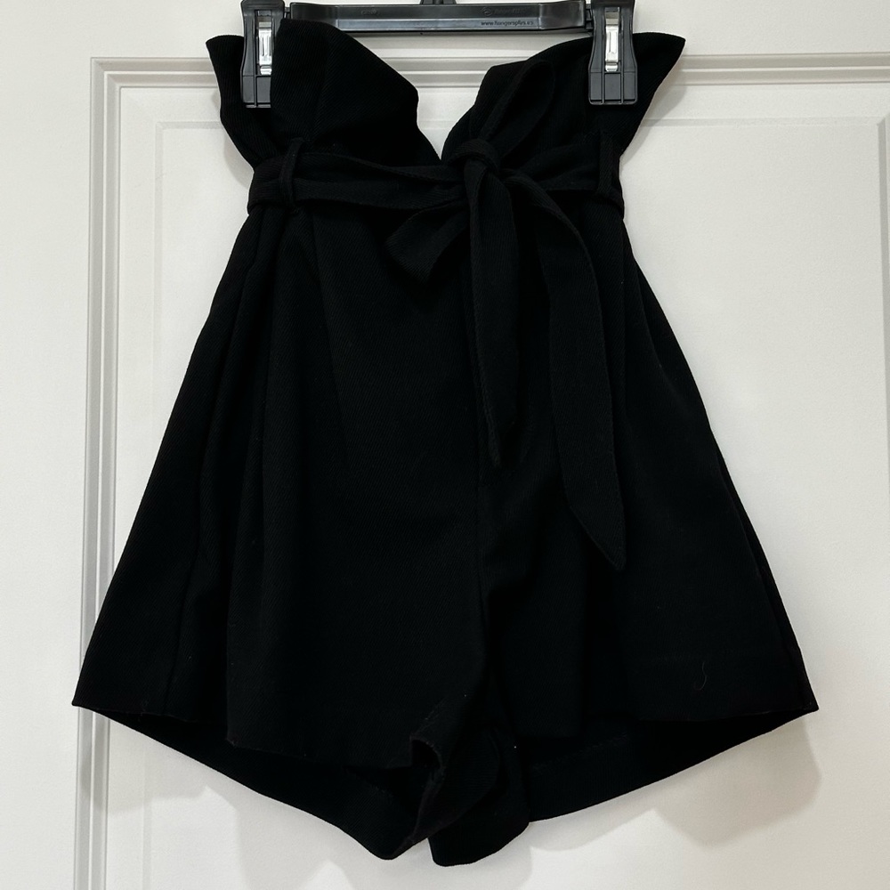 Zara Black Paperbag Shorts